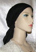 Black Batiste Self Tying Snood Headcovering