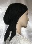 Black Batiste Self Tying Snood Head Covering