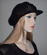 Black Crochet Newsboy Kova Hat Headcovering