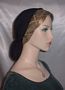 Black Gold Loden Band Design Snood Head Covering #3