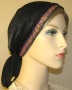 Black Pink Middle Eastern Design Jacquard Band Snood Headcovering