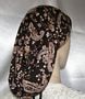 Black Tan Paisley Rayon Snood Head Covering #2