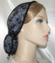 Black Chantilly Lace Lined Snood Headcovering