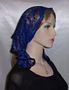 Blue Lace Hair Wrap Hair Covering Veils Mantilla
