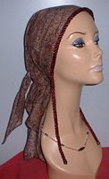 Bronze Earthtones Cotton Tiechel Scarf Headcovering #2