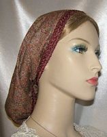 Bronze Paisley Design Bronze Band Ties Snood Headcovering