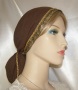 Brown Gauze Cotton Jacquard Band Snood Headcoverings