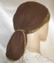Brown Gauze Cotton Snood Jacquard Band Head Coverings