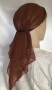 Brown Sheer Nylon Net Tiechel Scarf Headcovering #3
