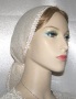 Creme Gauze Cotton Band Ties Snood Head Covering