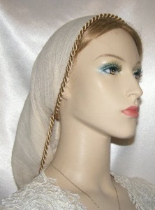 Creme Gauze Cotton Snood Headcovering