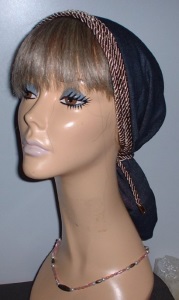 Blue Denim Snood Head Covering