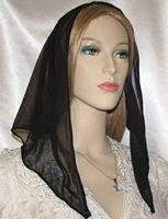 Headcovering - Black Poly Sheer Tiechel Scarf