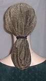 Gold Shimmer Snood Headcovering - tied twice