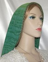 Green Fade Poly Bend Tiechel Headcovering