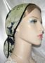 Lime Black Design Rayon Snood Head Covering