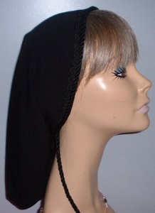 Headcovering - Black Lined Snood Headcovering