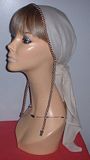 Light Tan Batiste Tiechel Scarf - self tied