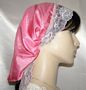Milka Pink Satin Mimkhatah Kerchief Tichel Scarf Headcoverings