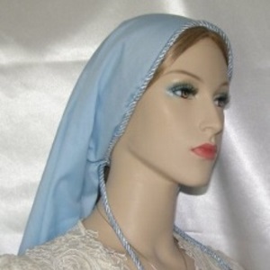 Powder Blue Batiste Tiechel Scarf Headcoverings