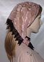 Peach Floral Lace Hair Wrap Mantilla Veil Head Covering