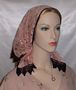 Peach Floral Lace Hair Wraps Veils Mantillas Head Coverings