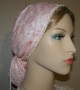 Peach Lace White Lined Snood Headcoverings