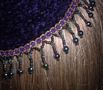 Purple Chenille Beaded Yarmulke Kipa