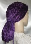 Purple Plush Velvet Snood Head Covering