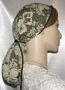 Sage Creme Floral Rayon Snood Headcoverings