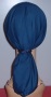 Navy Batiste Snood Head Coverings