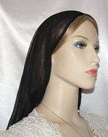 Small Black Poly Sheer Tiechel Scarf Headcovering