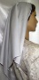 White Batiste Jacquard Band Tiechel Scarf Head Coverings