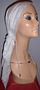 White Floral Cotton Tiechel Scarf Head Covering #8