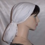 White Lined Batiste Snood Headcoverings