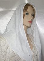 White Paisley Design Tiechel Scarf Headcovering