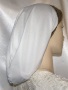 White Poly Blend Snood Gold Jacquard Band Head Covering