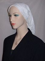 White Silk Design Lined Snood Headcovering