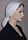 White Silk Design Lined Snood Head Covering