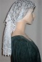 White Floral Lace Mantilla Hair Wrap Veil Head Covering