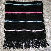 Black Pastel Stripe Hand Crochet Scarf Black Pastel Stripe Hand Crochet Scarf