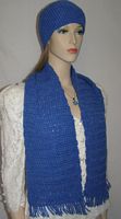 Royal Blue Hand Crochet Hat and Scarf Set Royal Blue Hand Crochet Hat and Scarf Set