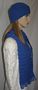 Royal Blue Crochet Frik Hat and Scarf