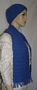 Royal Blue Crocheted Frik Cap and Scarves