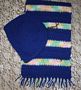 Royal Blue Pastel Stripe Crochet Frik Hats and Scarf Set Royal Blue Pastel Stripe Crocheted Hats and Scarves