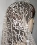 Champagne Lace Untrimmed Mantilla Veil