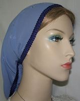 Periwinkle Silk Embroidery Floral Snood