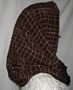 Brown Checks Silk Cowl Hood