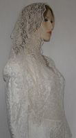 Ivory Floral Lace Hair Wrap Mid Eastern Venise Trim