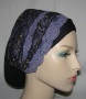 Black, Gold & Lavender Lace Sari Head Band with Black Snood
